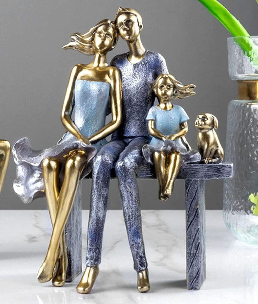 Figura Decorativa Adorno Familia Pareja Estatua Hogar Jhn-9