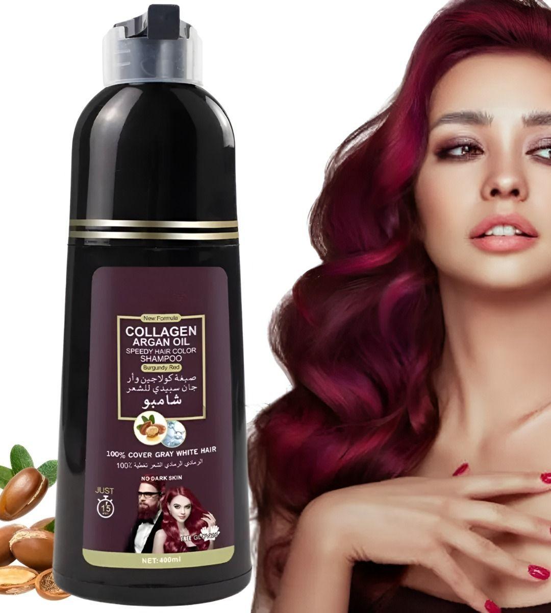 Shampoo Tinte Rojo Cubre Canas Suaviza Repara Cabello Jhn-2
