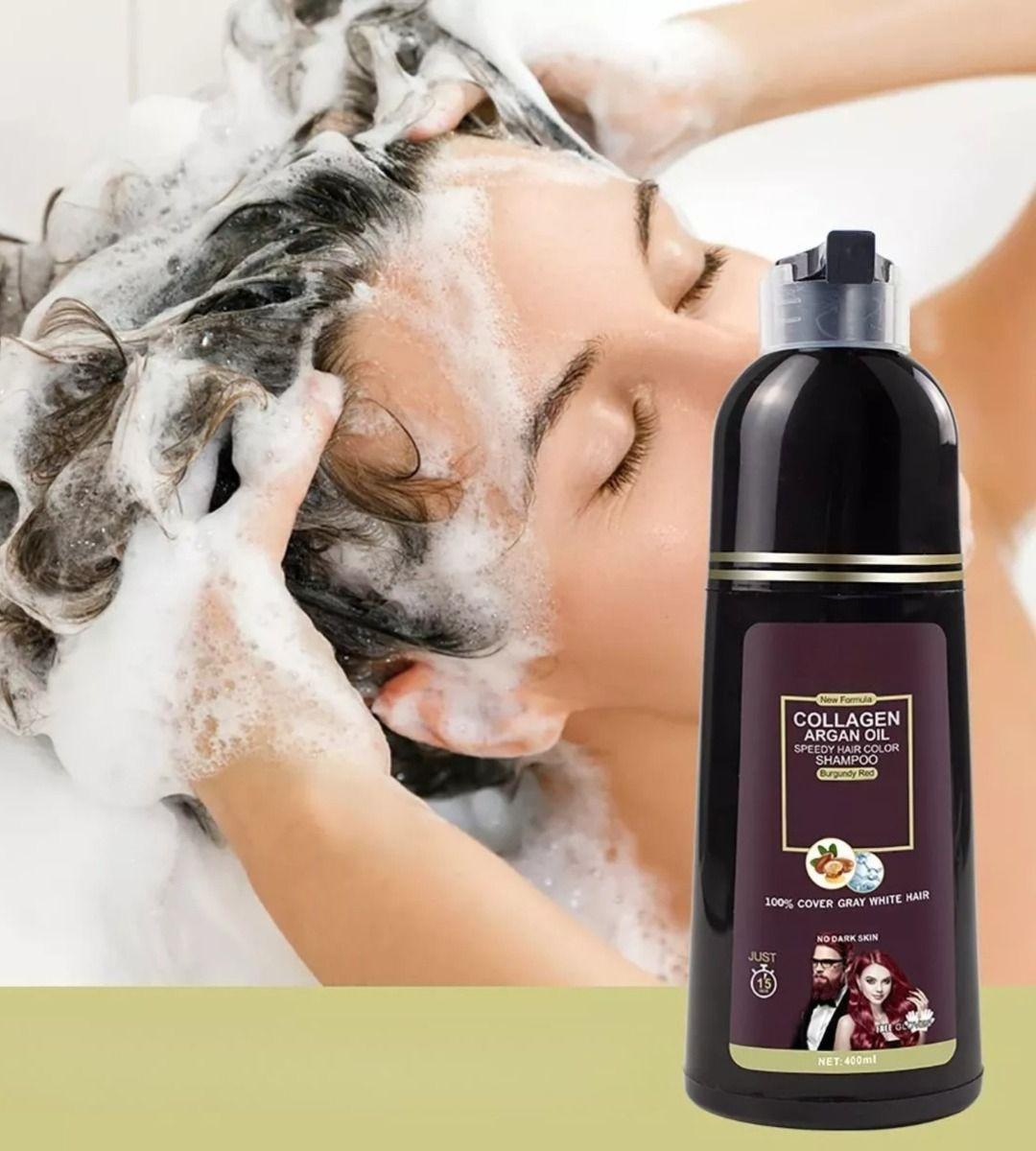 Shampoo Tinte Rojo Cubre Canas Suaviza Repara Cabello Jhn-3