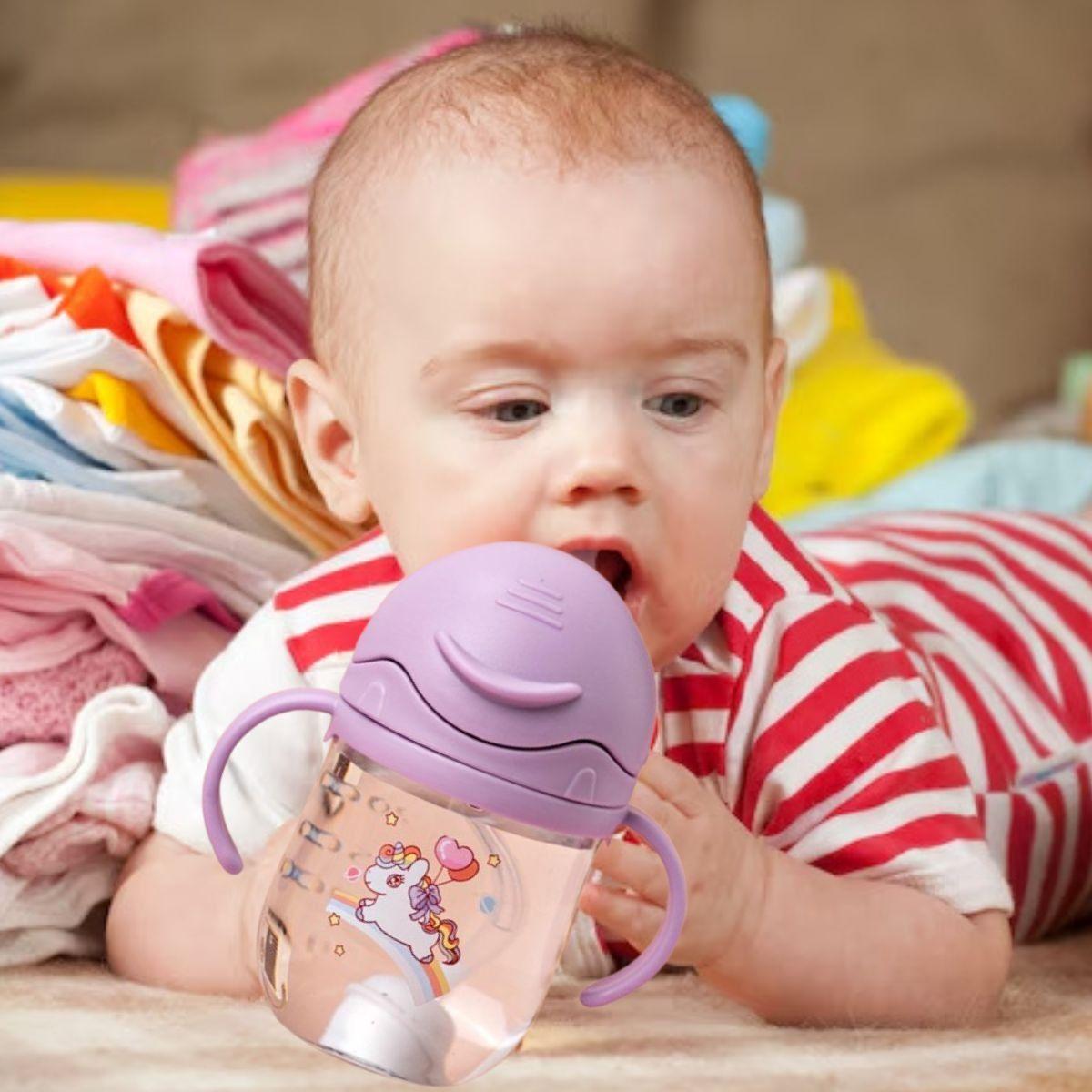 SET 2 VASOS CON BOMBILLA ANTIDERRAME CON ASA BEBES LAU-5