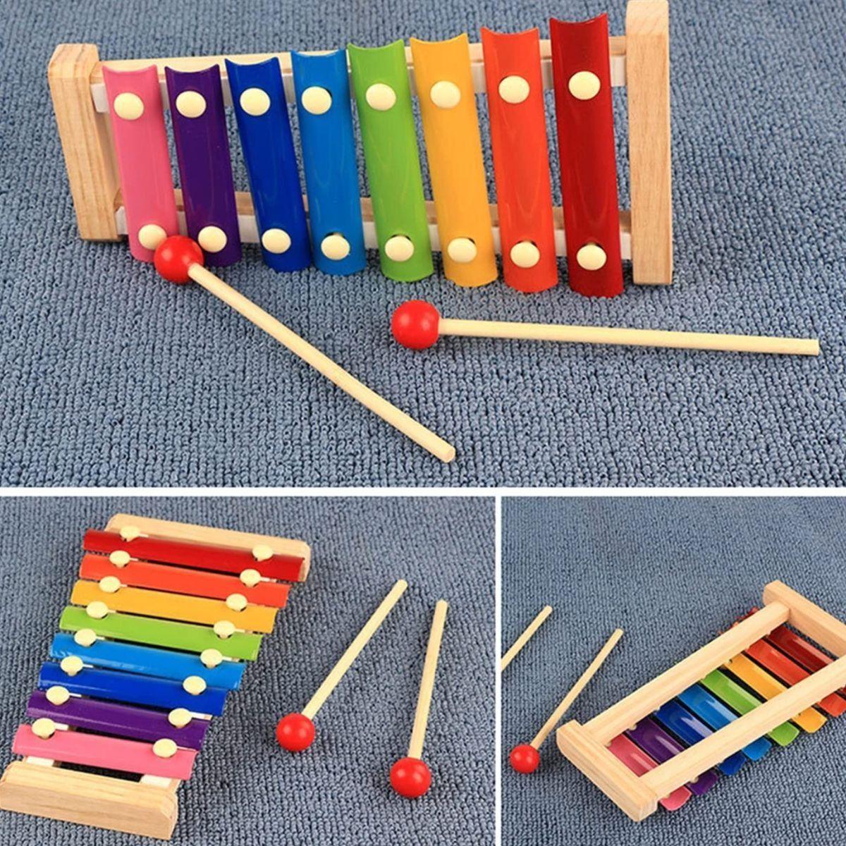 SET 3 JUGUETES MUSICAL XILOFONO MADERA EDUCATIVO BEBE LAU-3