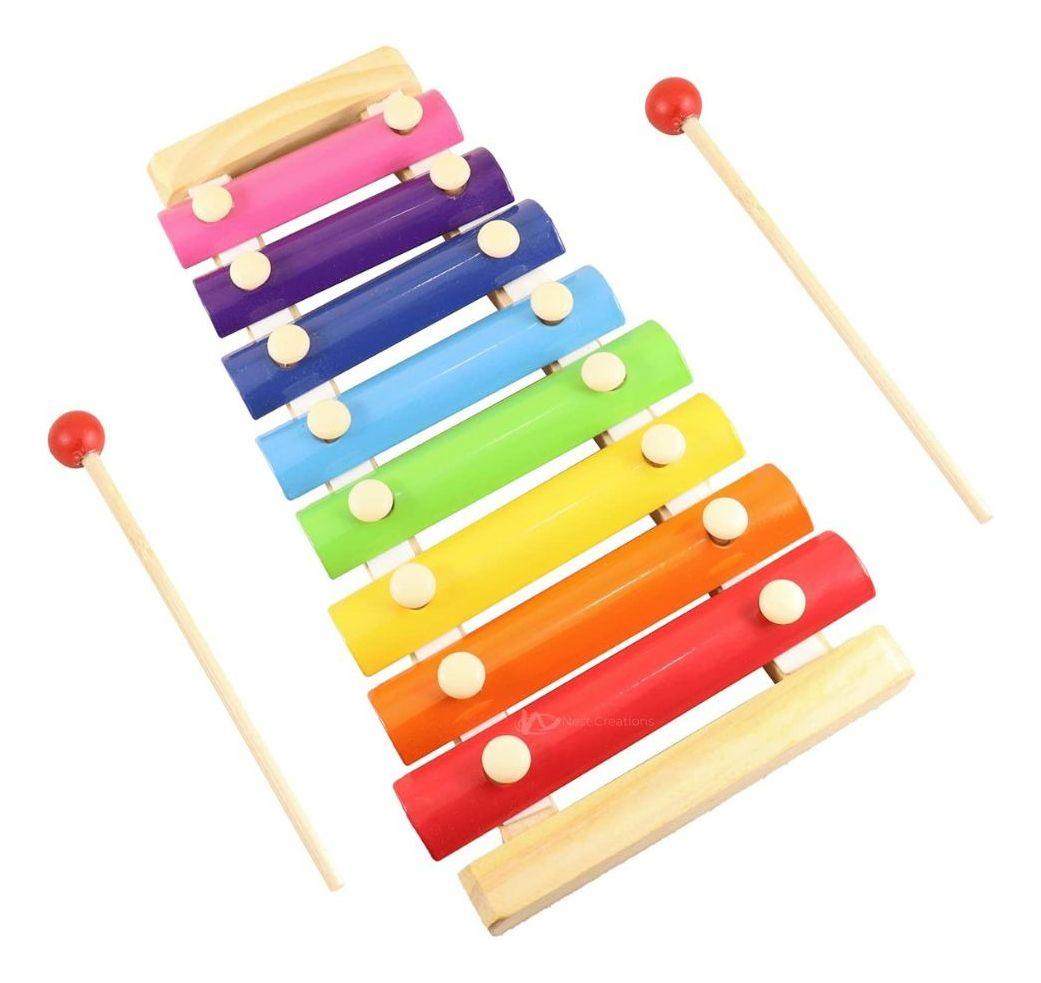 SET 3 JUGUETES MUSICAL XILOFONO MADERA EDUCATIVO BEBE LAU-4