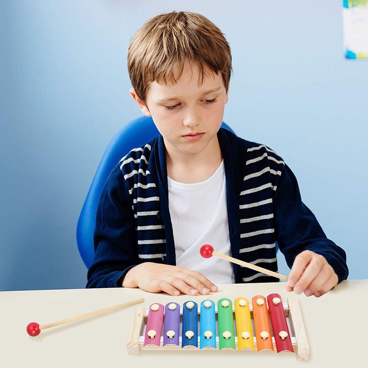 SET 3 JUGUETES MUSICAL XILOFONO MADERA EDUCATIVO BEBE LAU-5