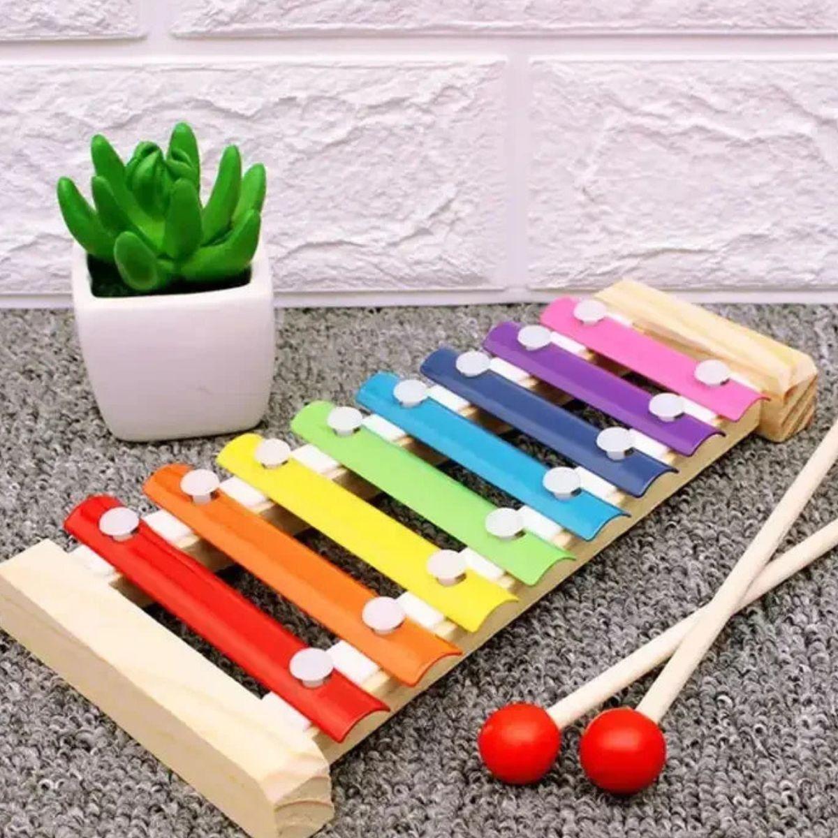 SET 3 JUGUETES MUSICAL XILOFONO MADERA EDUCATIVO BEBE LAU-6