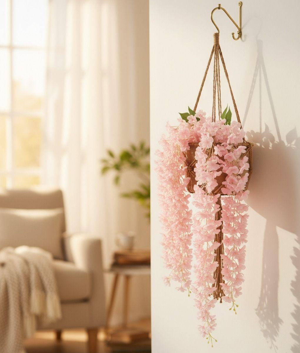 Set 2 Flores Artificiales Enredadera Colgante Pluma Jhn-6