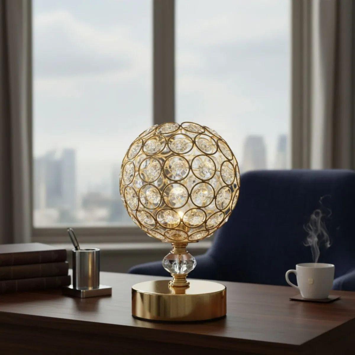 Lámpara Mesa Esfera Destellos Elegancia Modernidad AJ-9