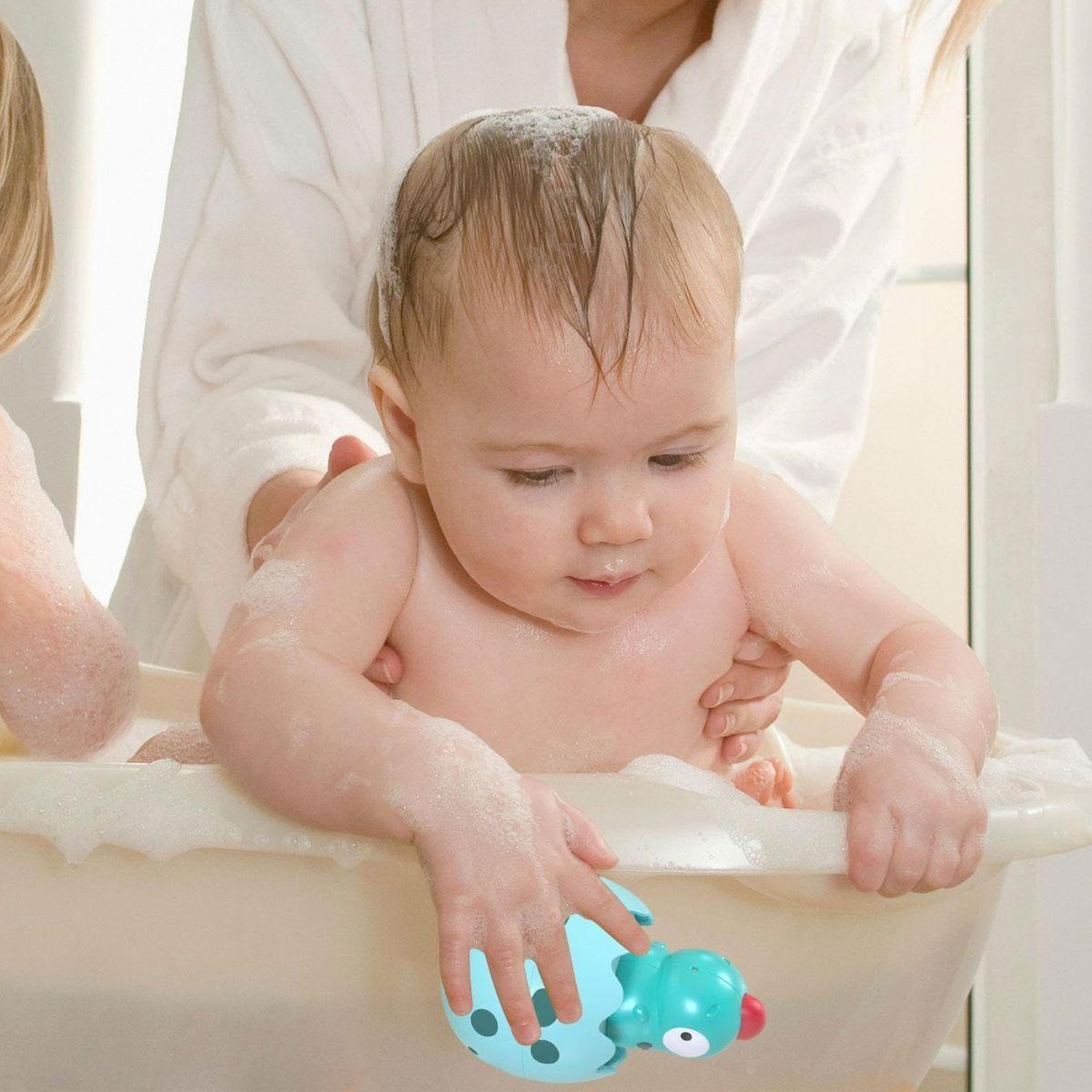 SET 3 JUGUETES DE BAÑO DINOSAURIO POLLITO ROCIA AGUA LAU-1