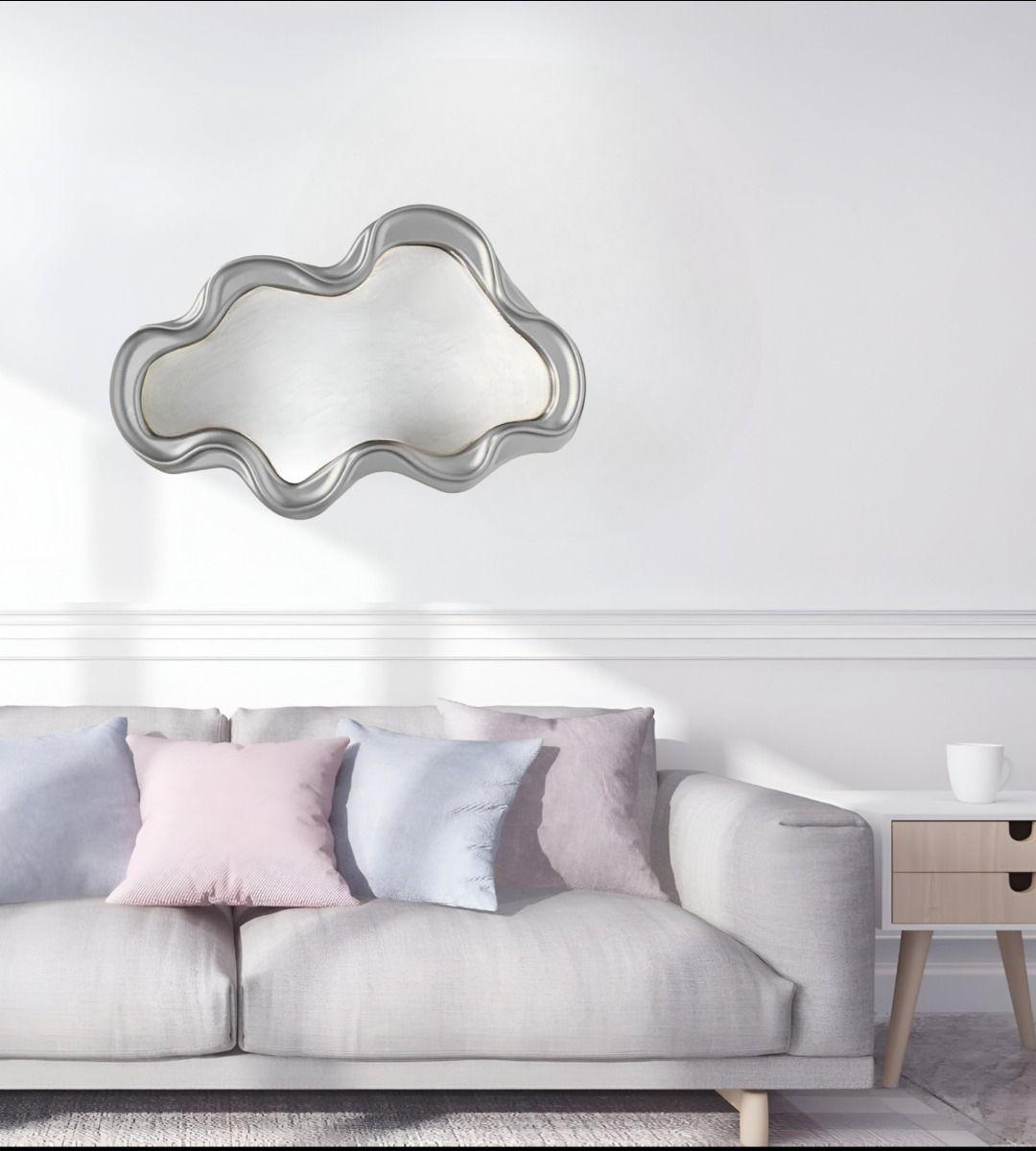 Espejo Pared Decorativo Irregular Moderno Plateado Jhn-2