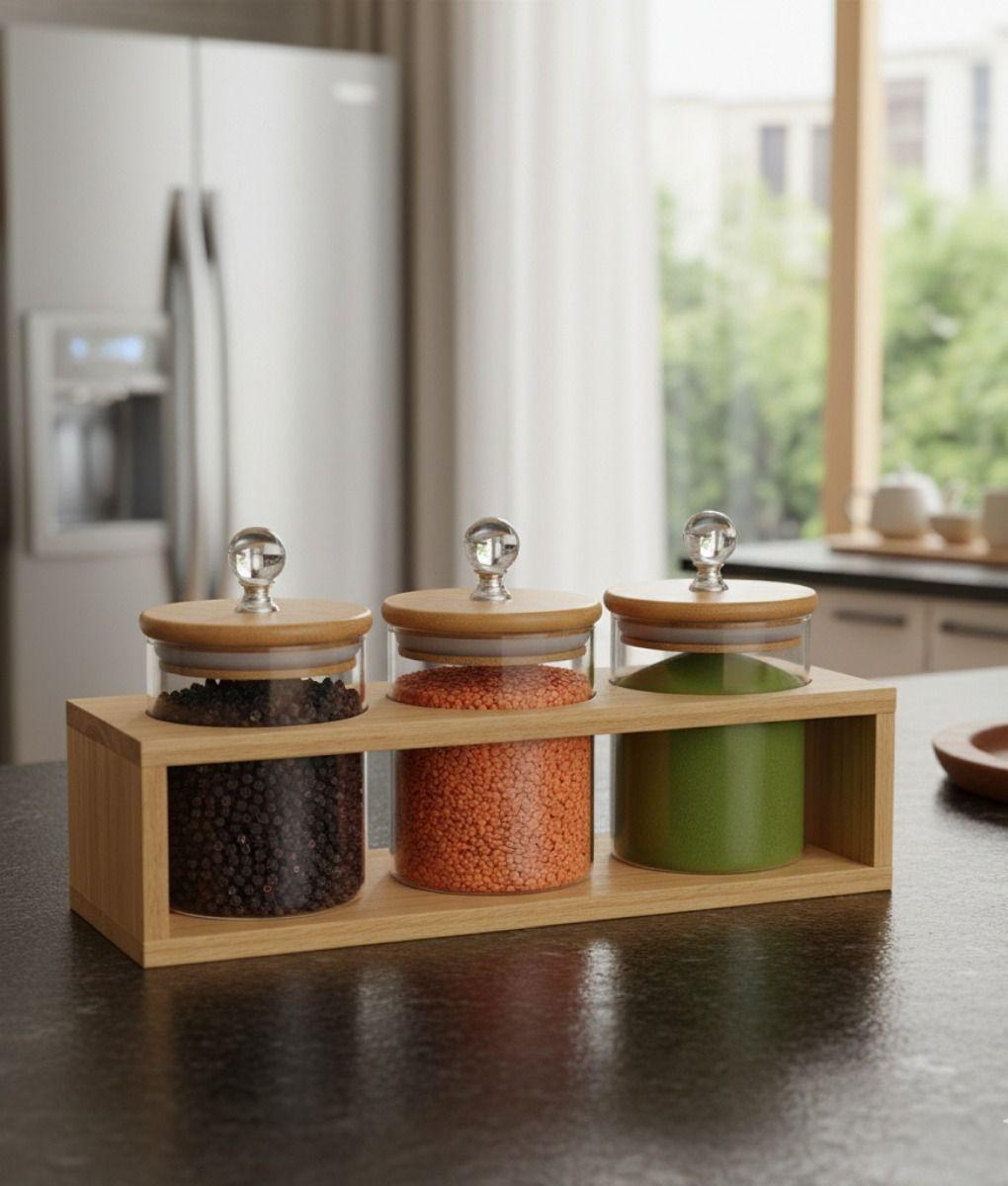 Set 3 Frascos Almacenamiento Organización Recipientes Jhn-6