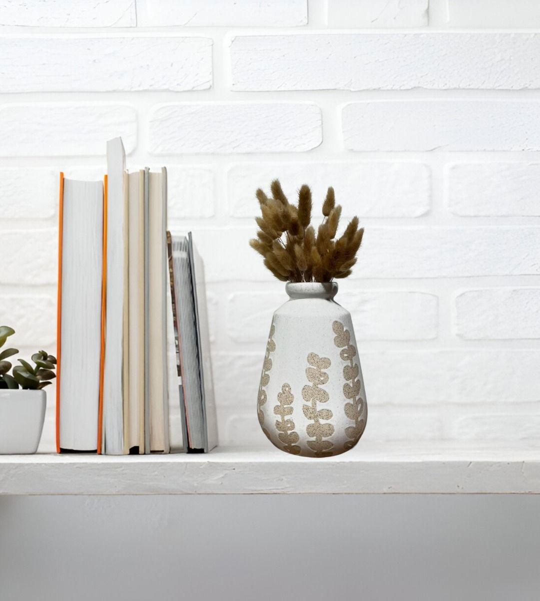 Jarrón Florero Cerámica Decoración Contemporáneo 22cm Jhn-5