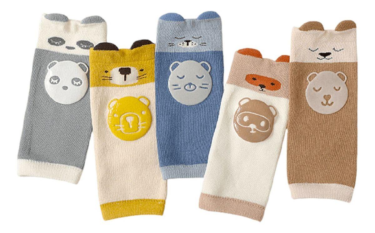 Set 5 Rodilleras Largas Algodón Diseño Animales Bebe Lau-0
