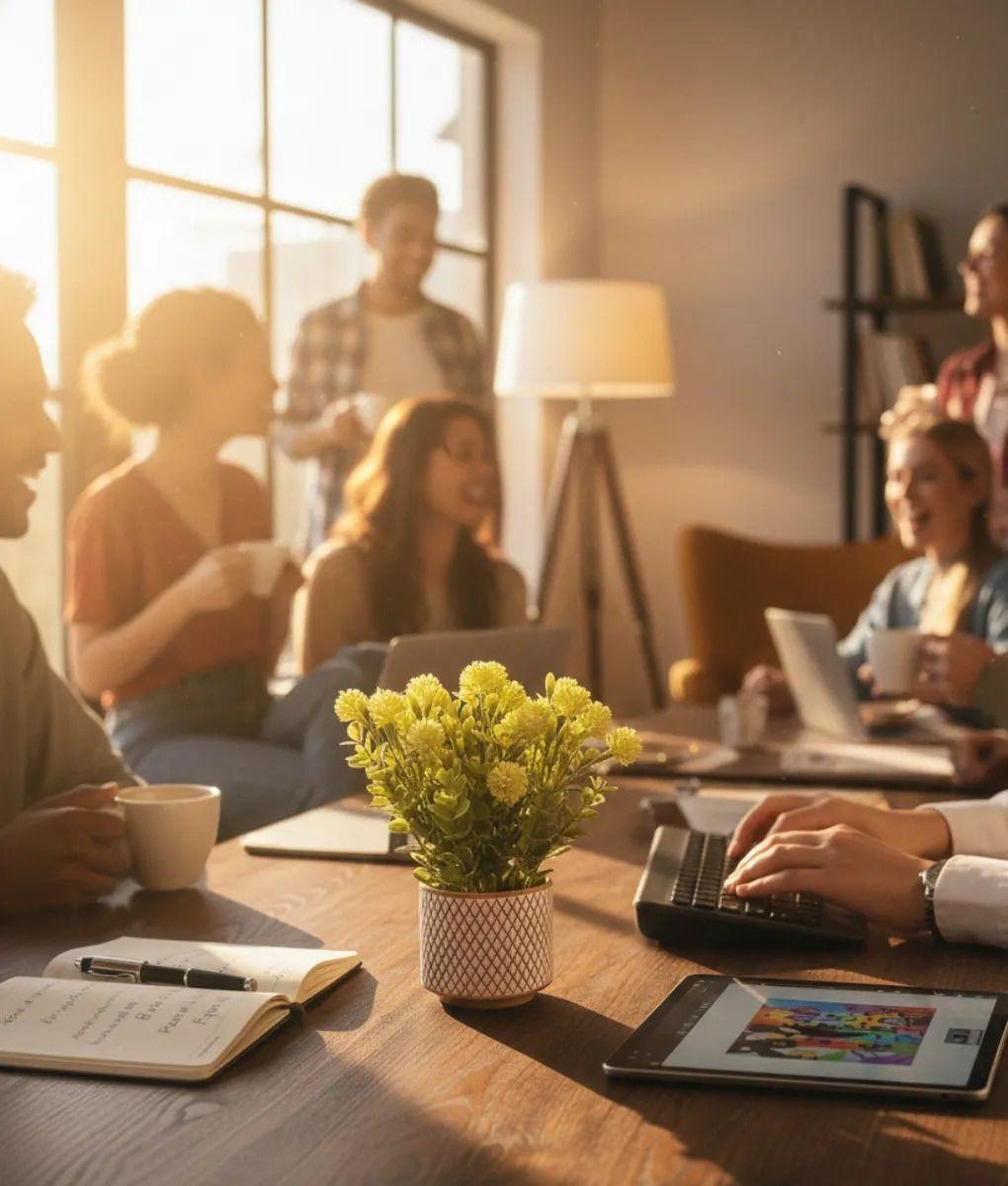 Planta Decorativa Artificial Diseño Textura Tejida Jhn-2