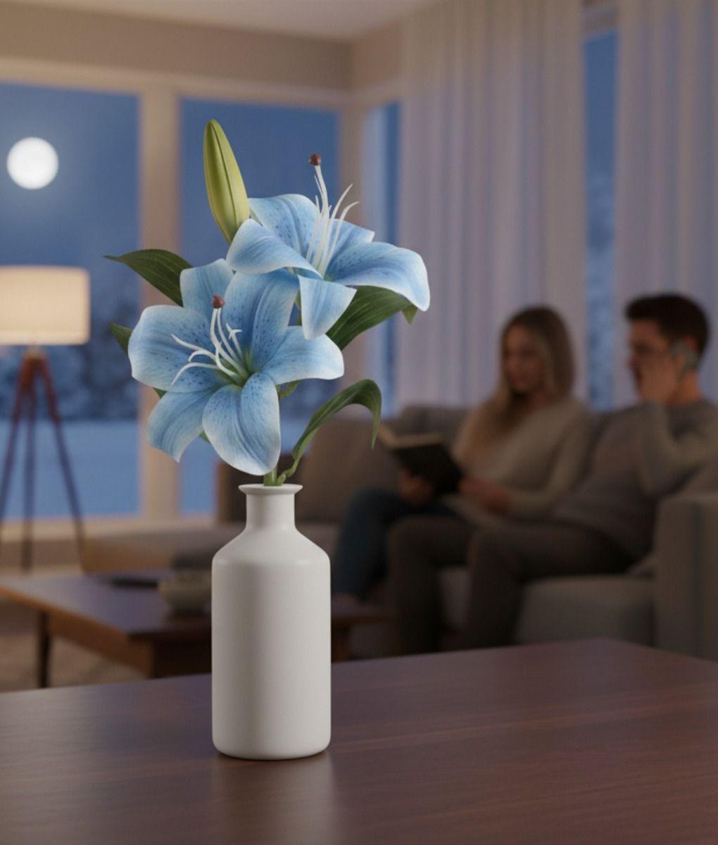 Set 3 Flores Artificiales Lirios Tallo Decorativo Adorno Jhn-2