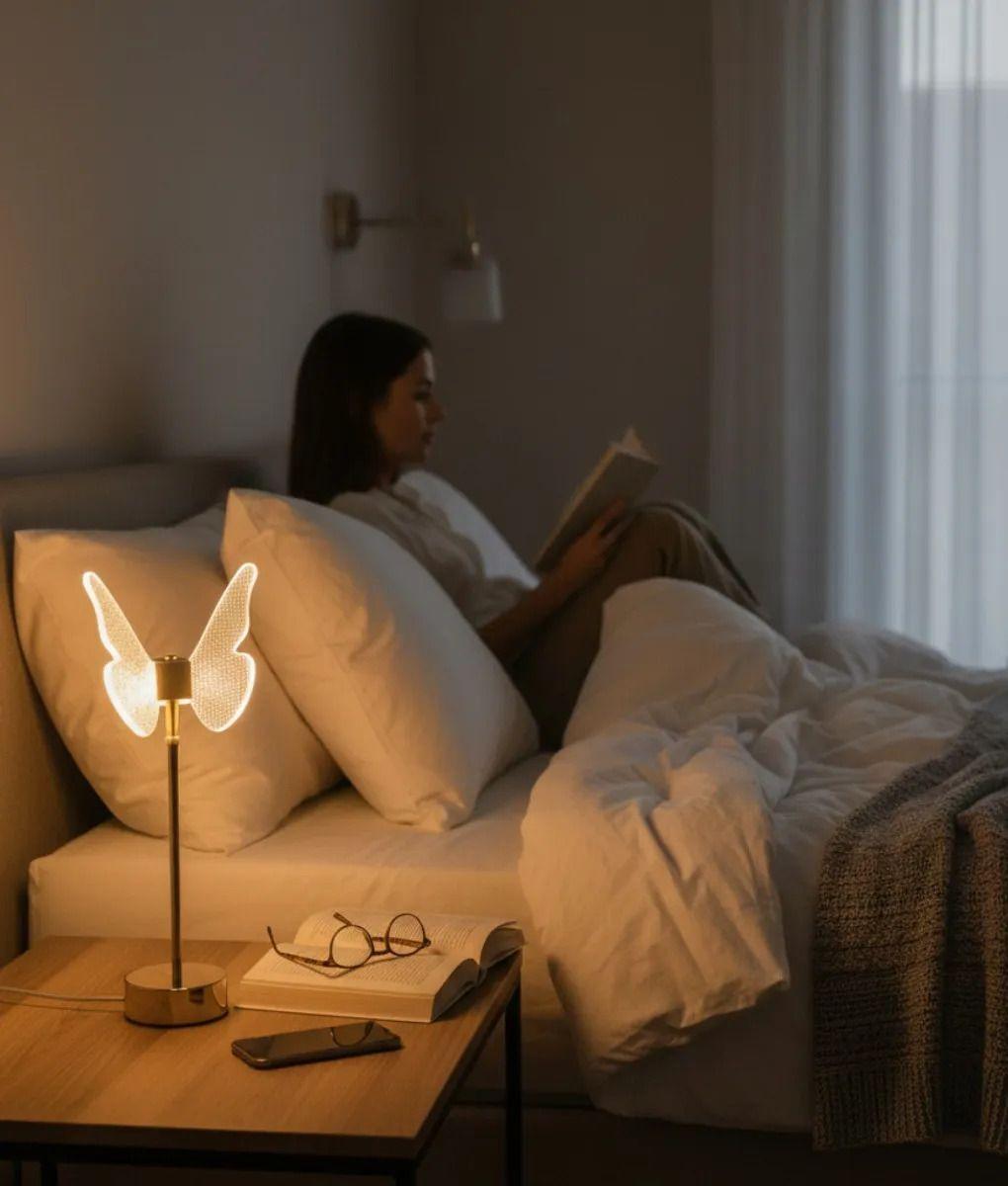 Lámpara Mesa Decorativa Mariposa Alas Iluminadas LED Jhn-3