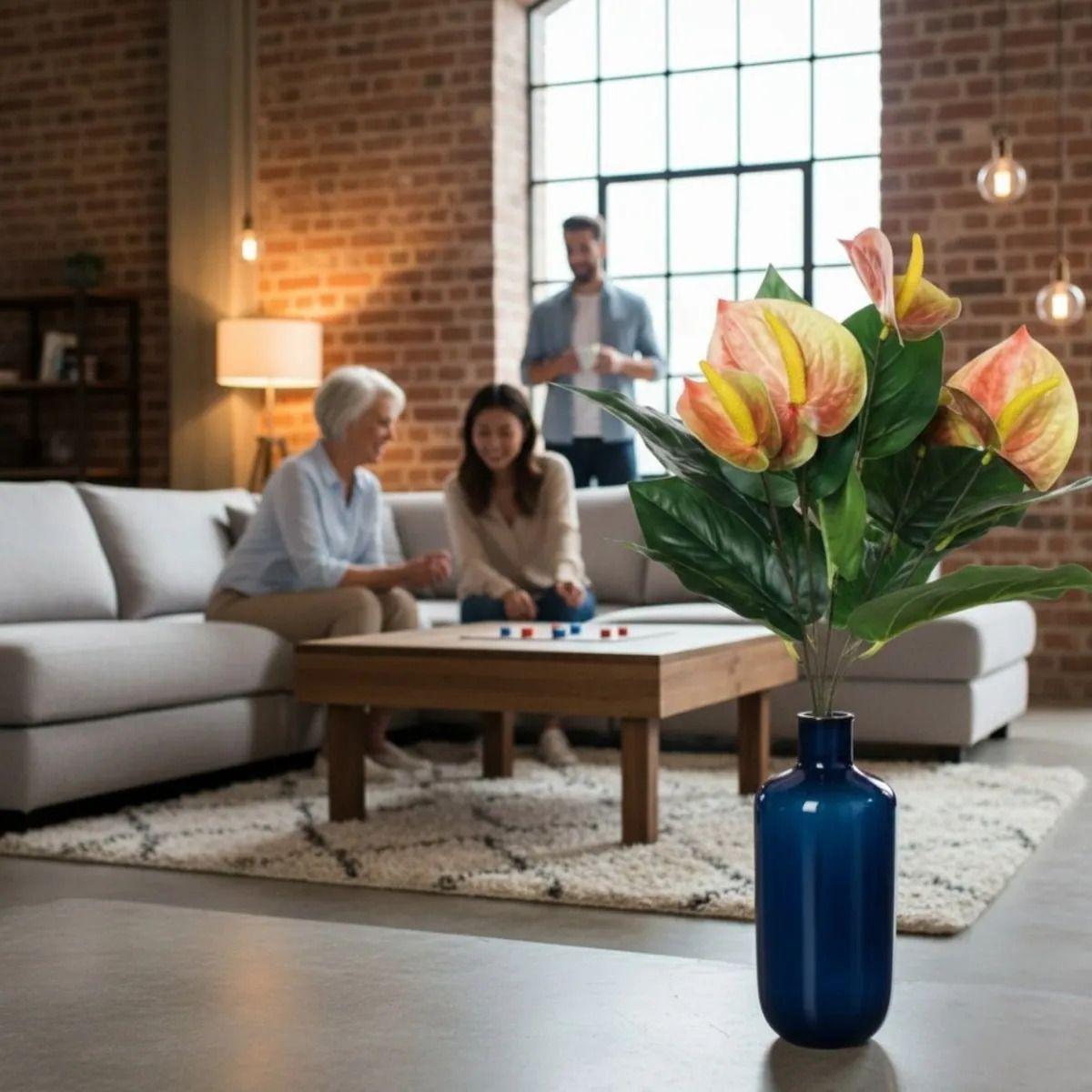 Ramo Floral Artificial Anthurium Adorno Decorativo Jhn-2