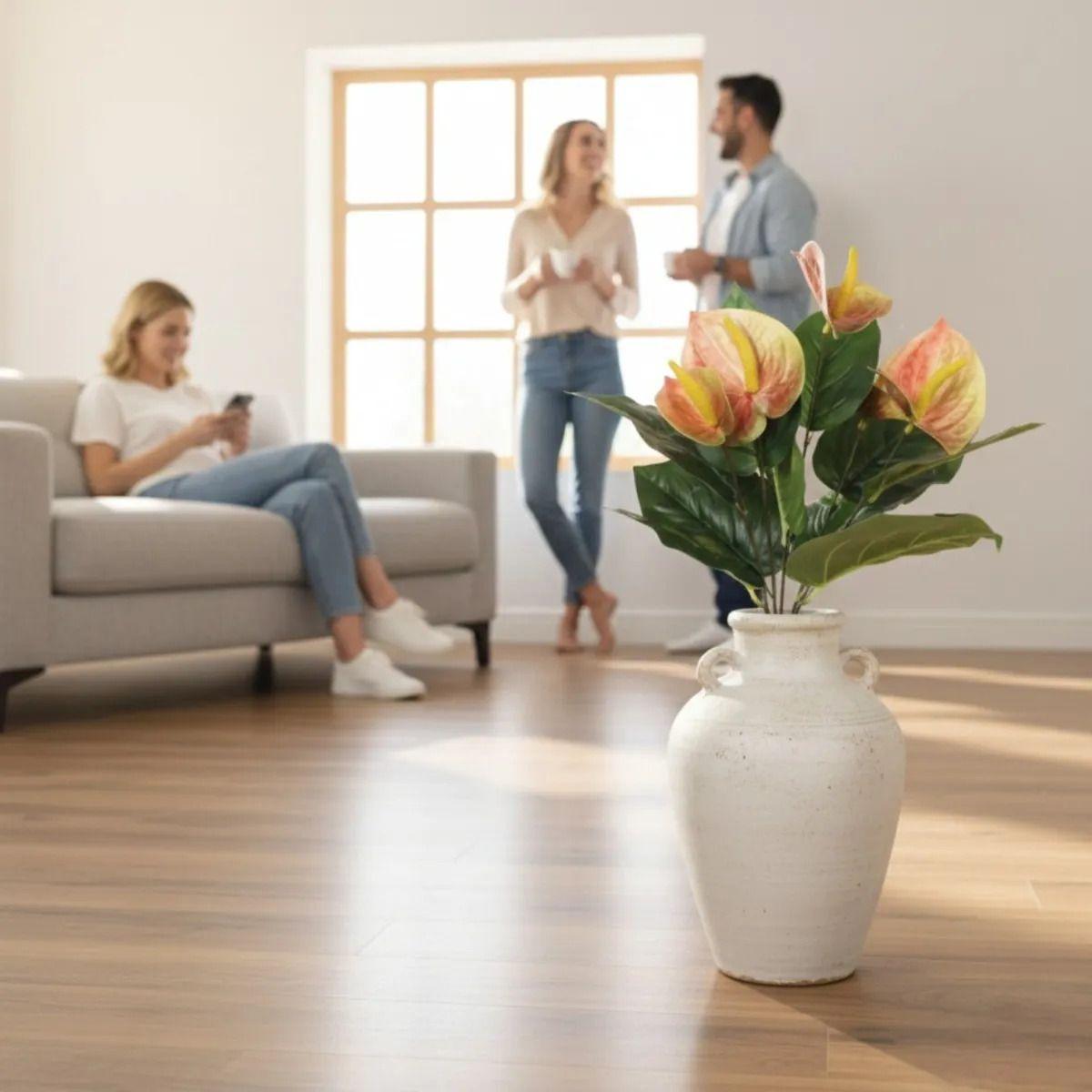 Ramo Floral Artificial Anthurium Adorno Decorativo Jhn-4