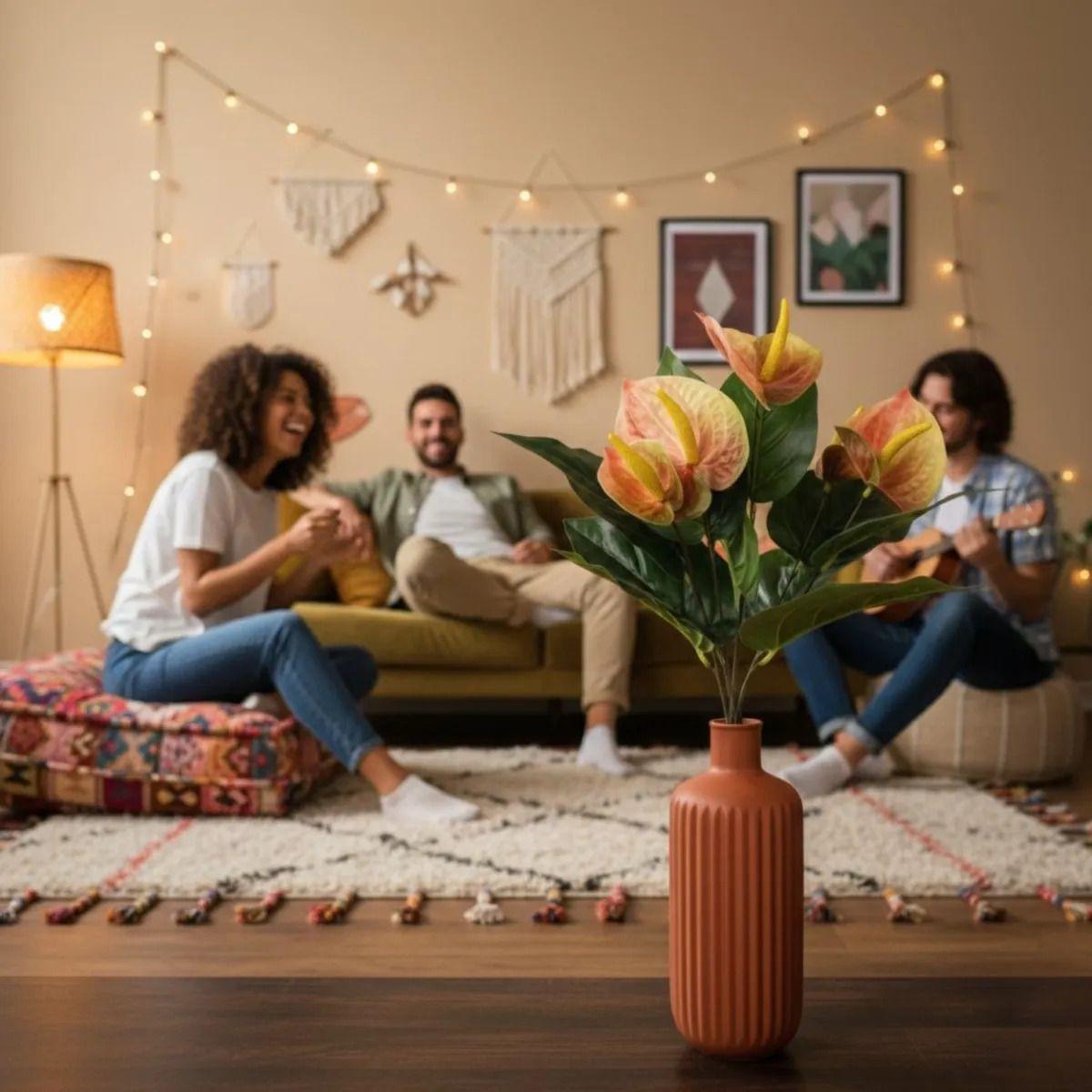 Ramo Floral Artificial Anthurium Adorno Decorativo Jhn-5