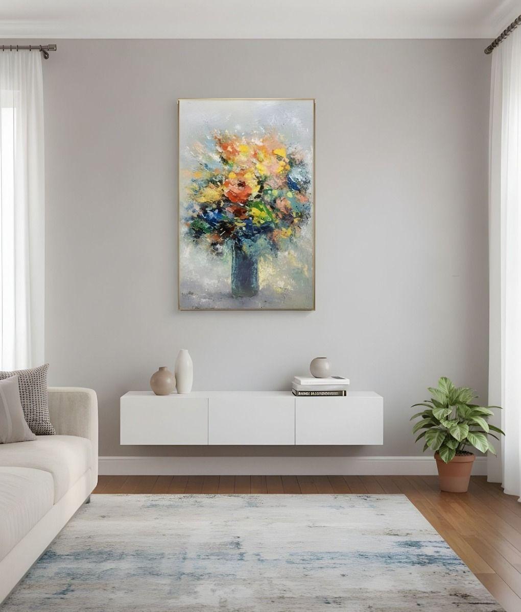 Cuadro Decorativo Flores Vibrantes Relieve Adorno Pared Jhn-7