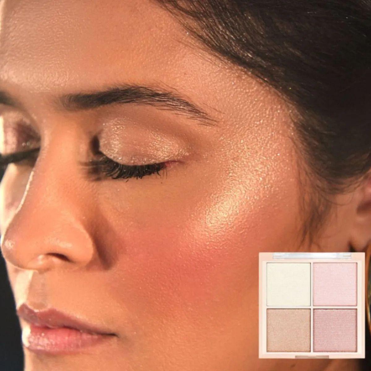 Paq 24 Paletas Iluminador Facial 4 Tonos Efecto Seda ALJ-2
