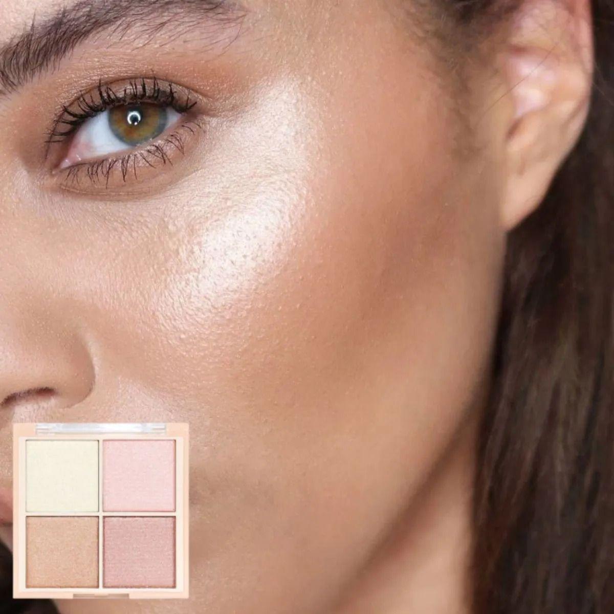 Paq 24 Paletas Iluminador Facial 4 Tonos Efecto Seda ALJ-7