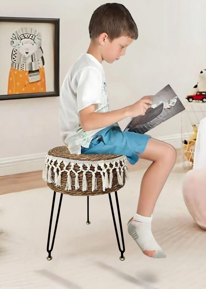 Taburete Decorativo Reposapiés Redondo Multifuncional Jhn-3