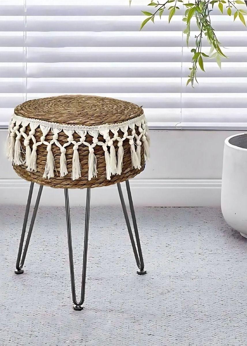 Taburete Decorativo Reposapiés Redondo Multifuncional Jhn-8