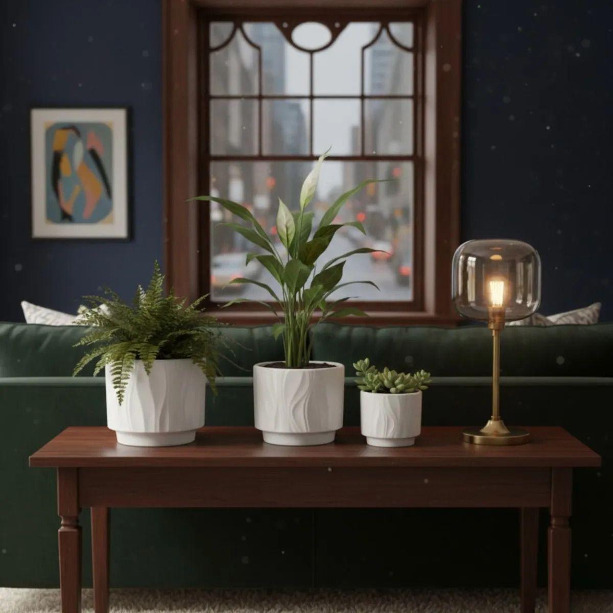 Set 3 Macetas Decorativas Centro Mesa Estilo Moderno AJ-7