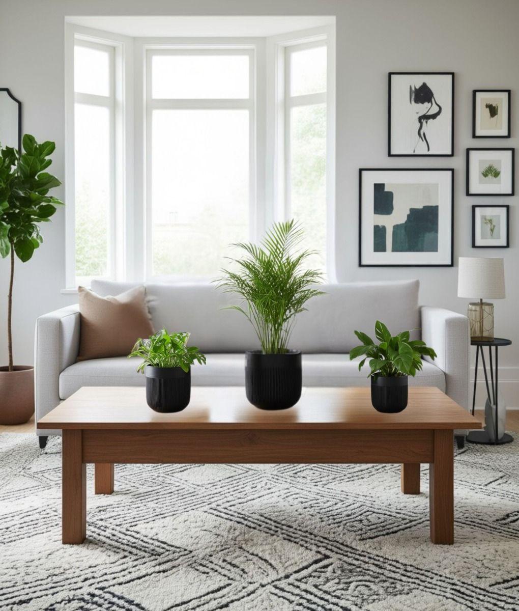 Set 3 Macetero Decorativo Acanalado Estilo Minimalista Jhn-7