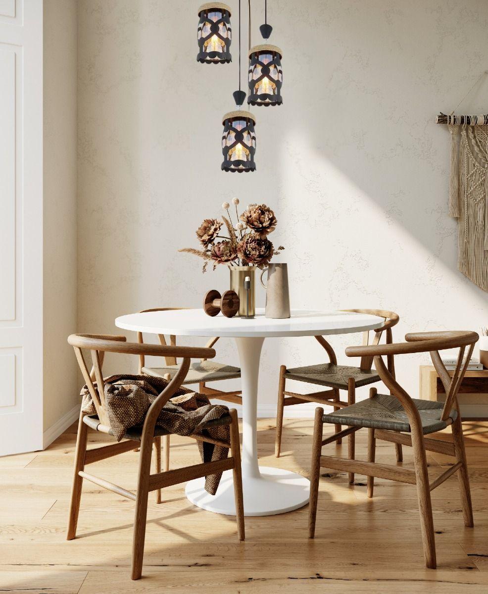 Lampara Colgante Iluminacion Retro Vintage 3 Luces Hogar Lau-5