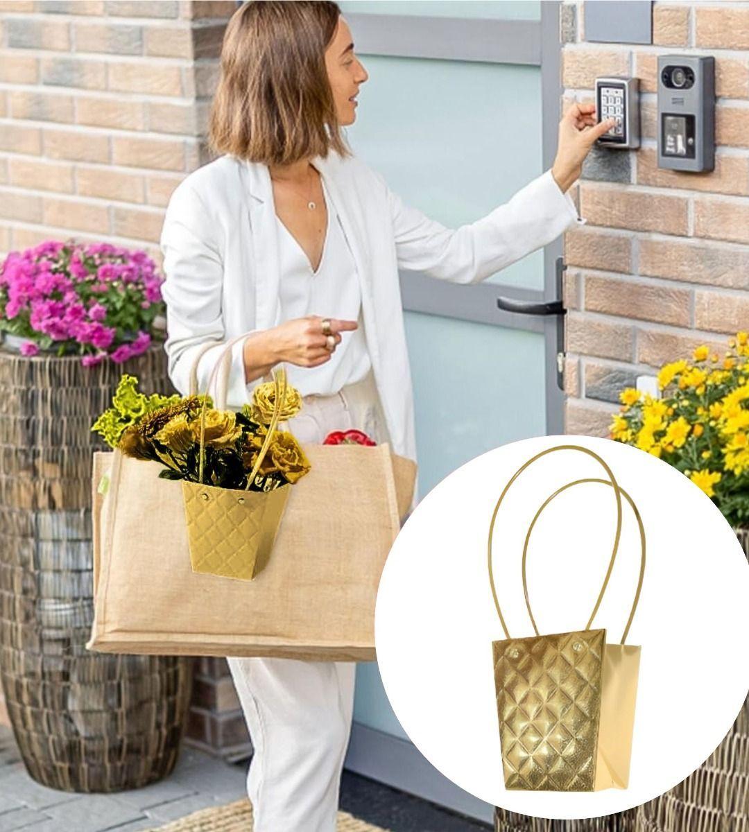 Bolsa Flores Regalo Trapezoidal Asa Creativa 10 Pieza Jhn-3