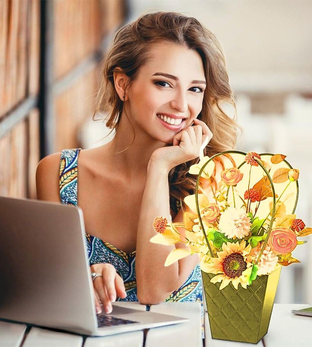 Bolsa Flores Regalo Trapezoidal Asa Creativa 10 Pieza Jhn-5