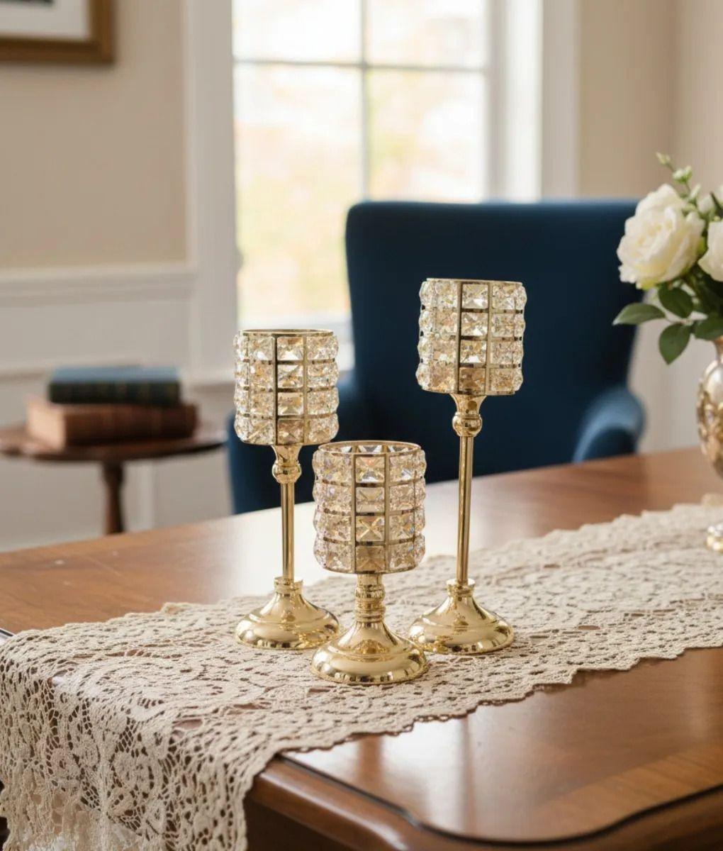 Portavela Elegante Adorno Centro Decorativo Mesa Hogar Jhn-6