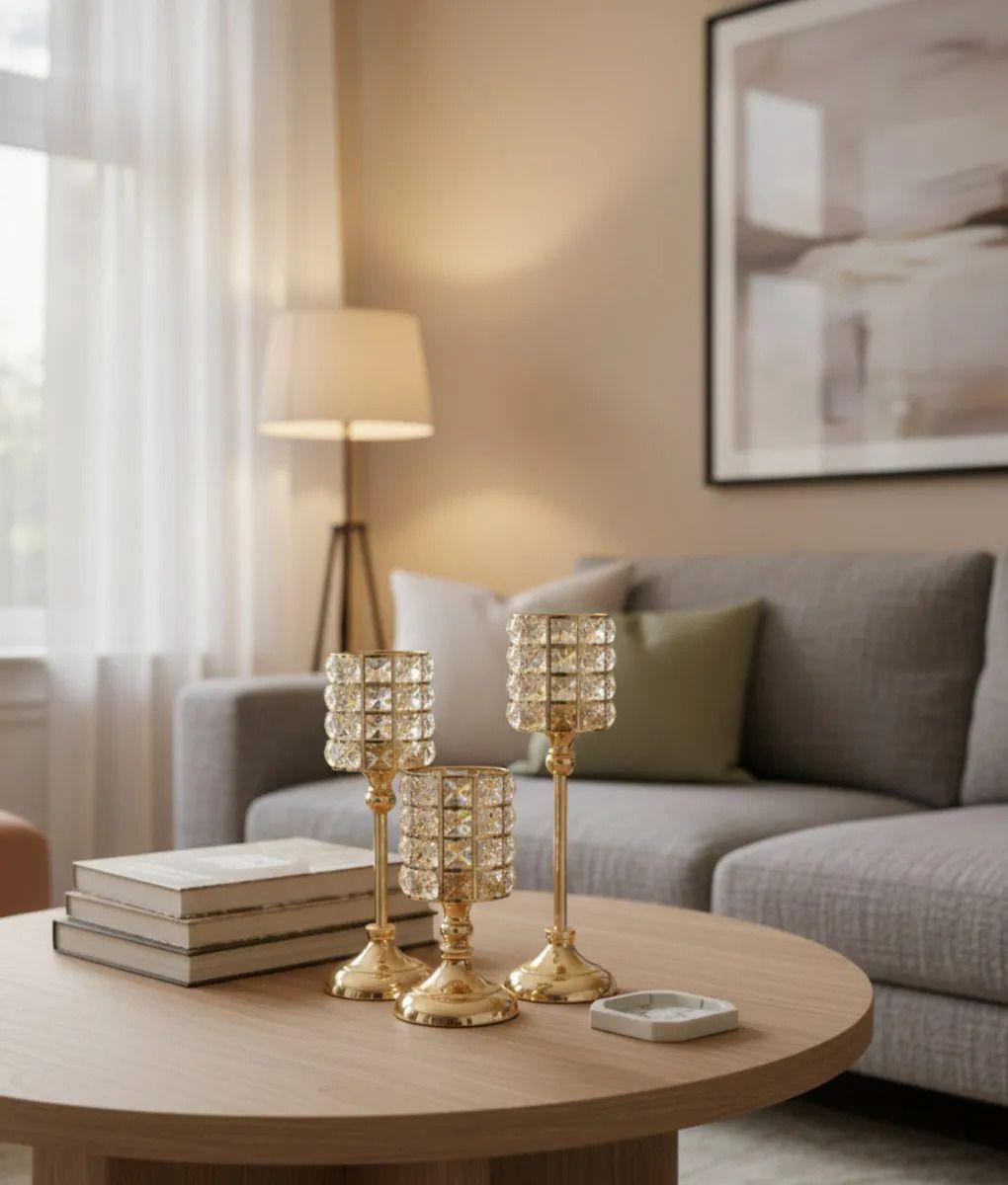 Portavela Elegante Adorno Centro Decorativo Mesa Hogar Jhn-7