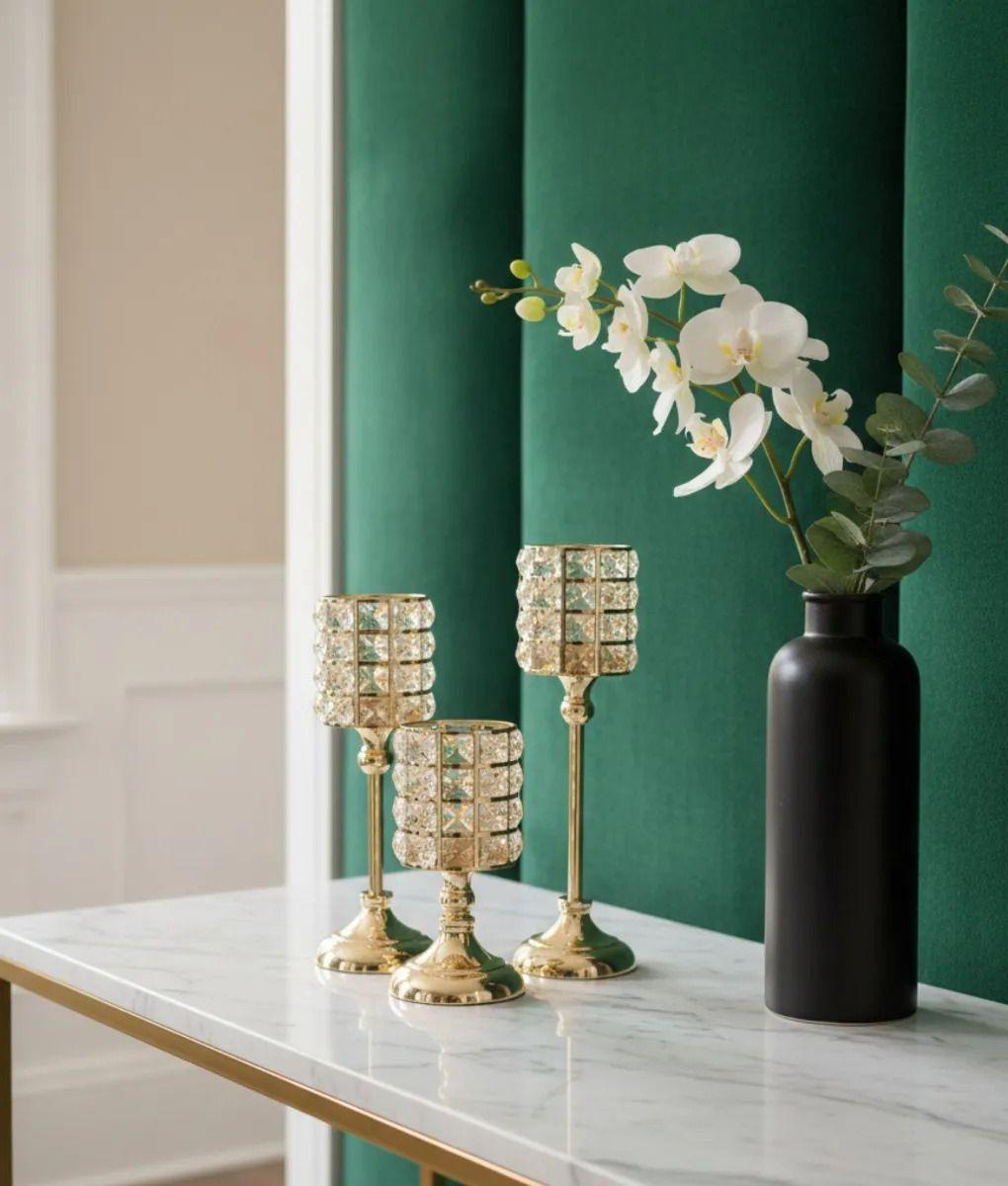 Portavela Elegante Adorno Centro Decorativo Mesa Hogar Jhn-8