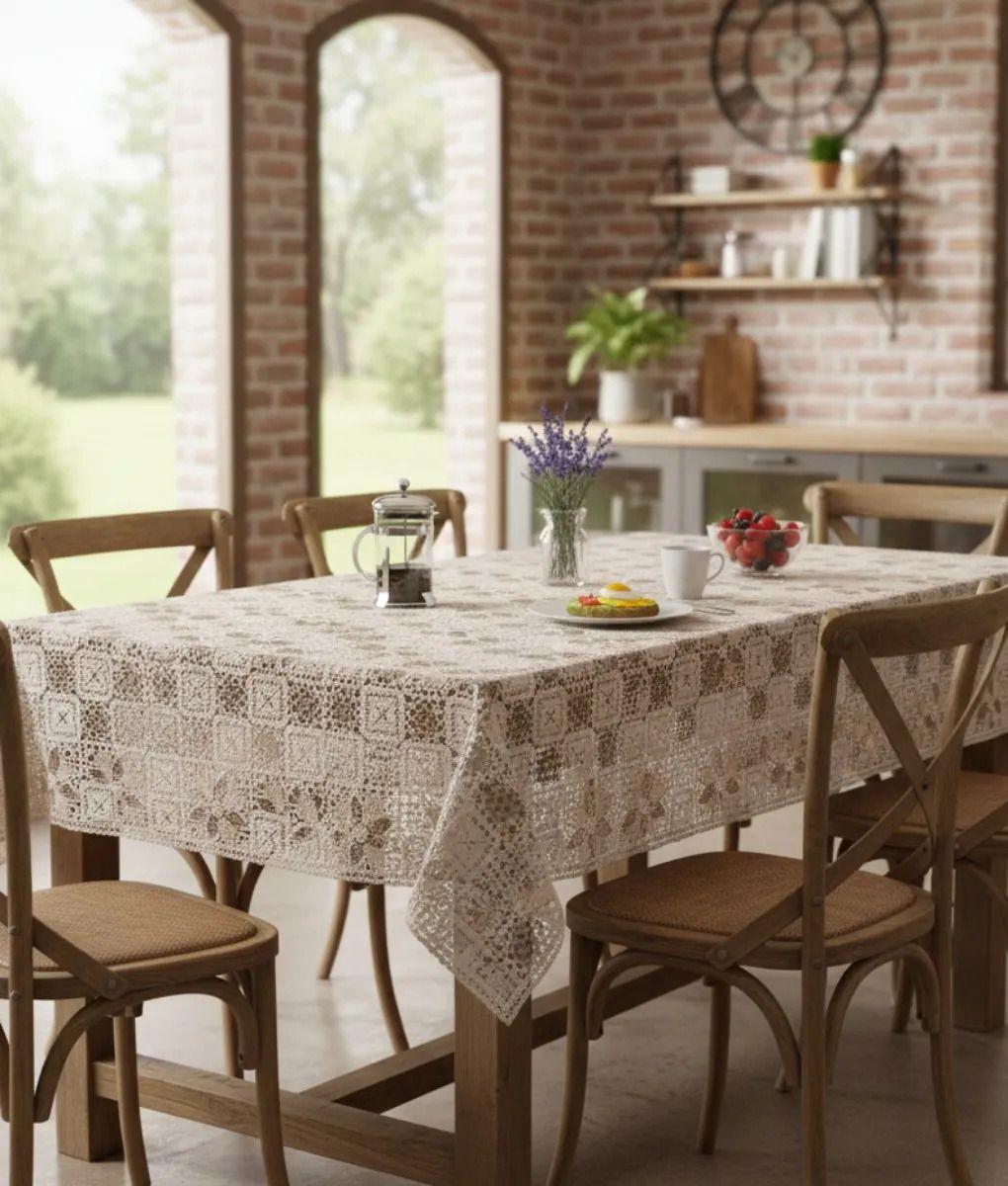 Mantel Mesa Decorativo Diseño Calado Elegancia Hogar Jhn-7