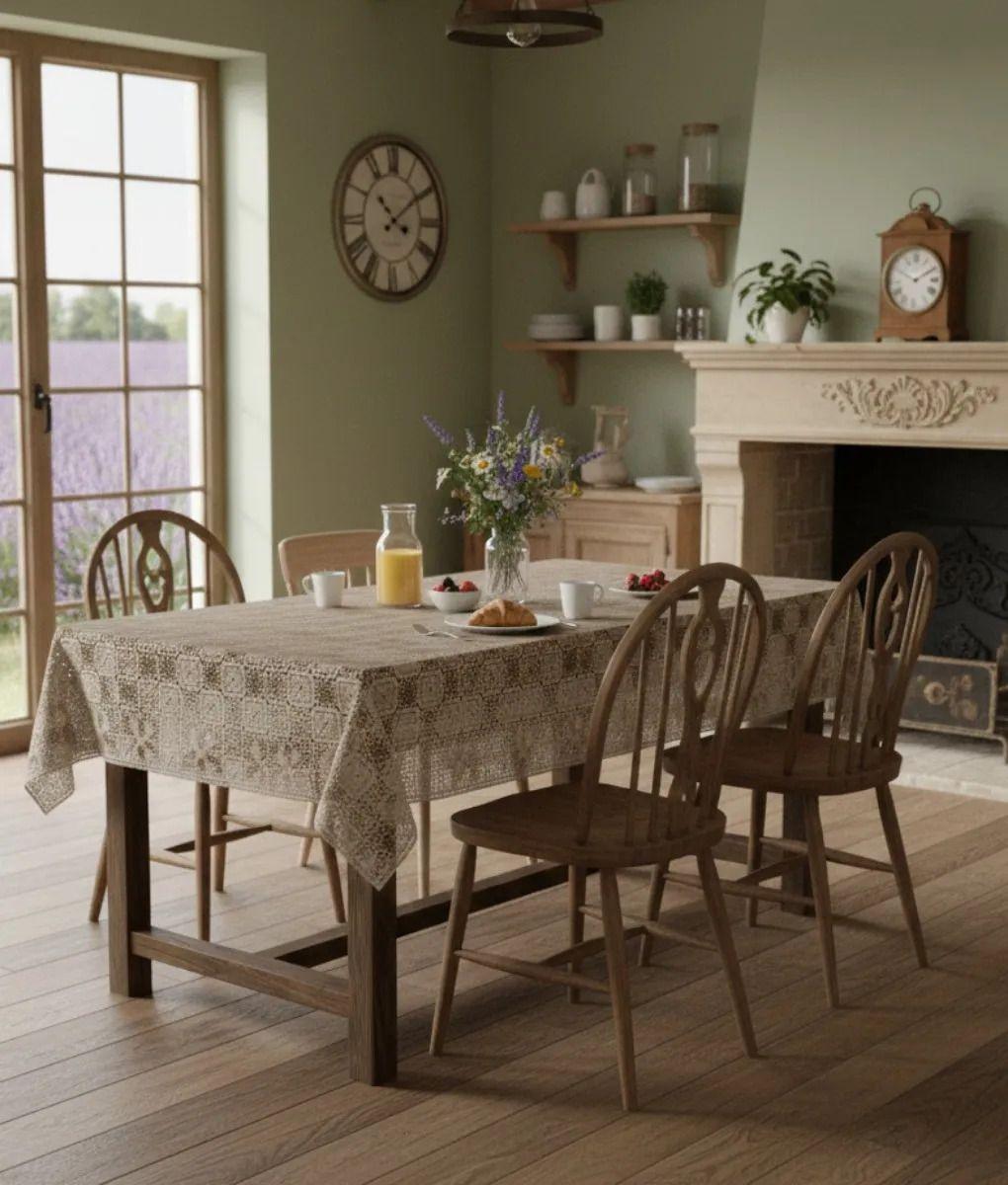 Mantel Mesa Decorativo Diseño Calado Elegancia Hogar Jhn-8