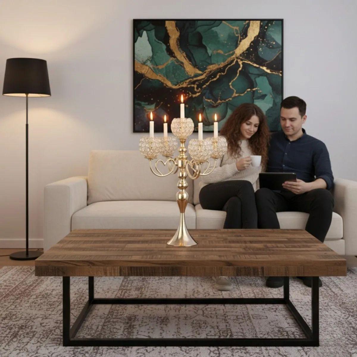 Candelabro Decorativo Gala Detalles Corazón Adorno Jhn-6