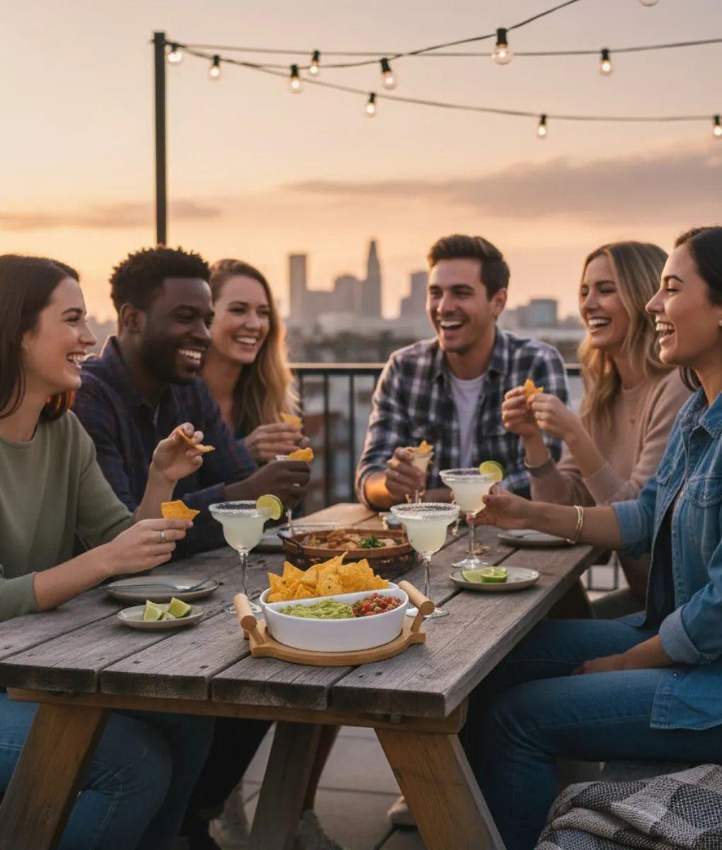 Juego Soporte Snacks Dual Aperitivo Base Bambú Asas Jhn-4