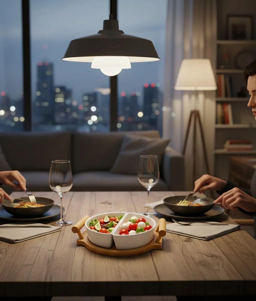 Juego Soporte Snacks Dual Aperitivo Base Bambú Asas Jhn-5