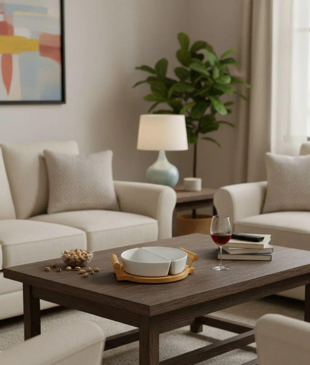 Juego Soporte Snacks Dual Aperitivo Base Bambú Asas Jhn-6