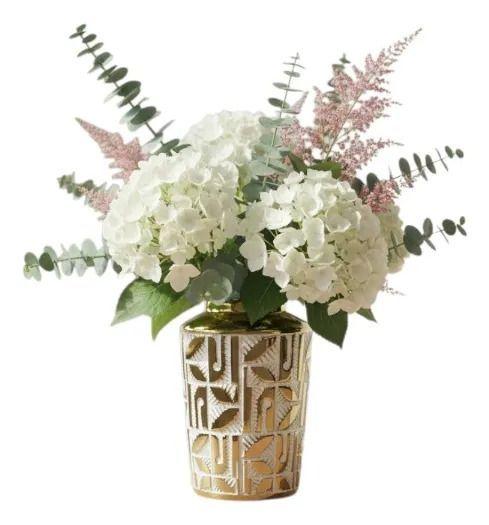 Florero Decorativo Jarrón Diseño Tropical Alto Relieve Jhn -2