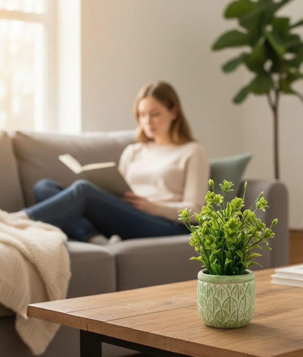 Set 2 Planta Decorativa Artificial Adorno Botánico Jhn-3