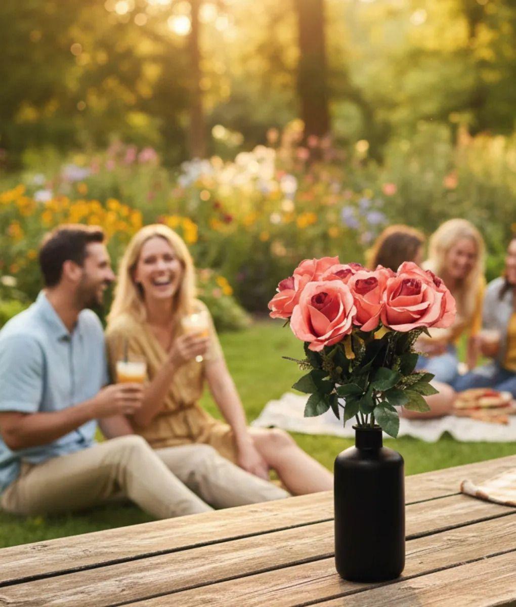 Ramo Floral Decorativo Artificial Rosas Apertura Jhn-3