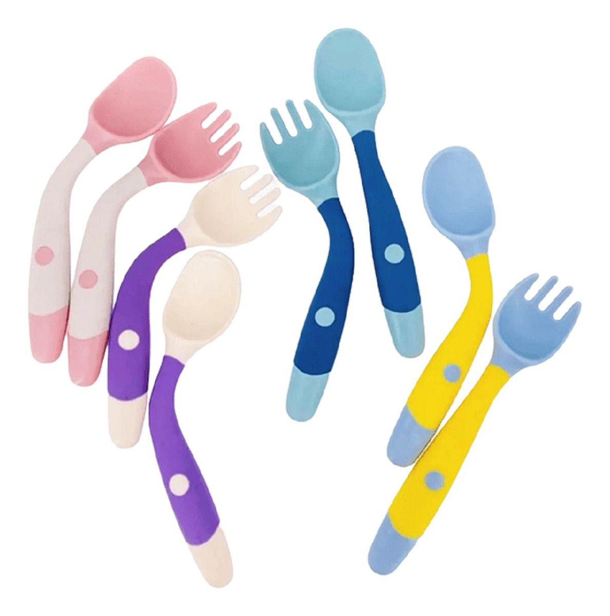 Set 4 Cuchara + Cubierto Estuche Entrenamiento Bebes Lau-1