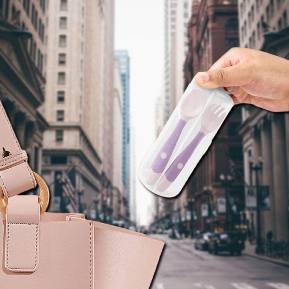 Set 4 Cuchara + Cubierto Estuche Entrenamiento Bebes Lau-2