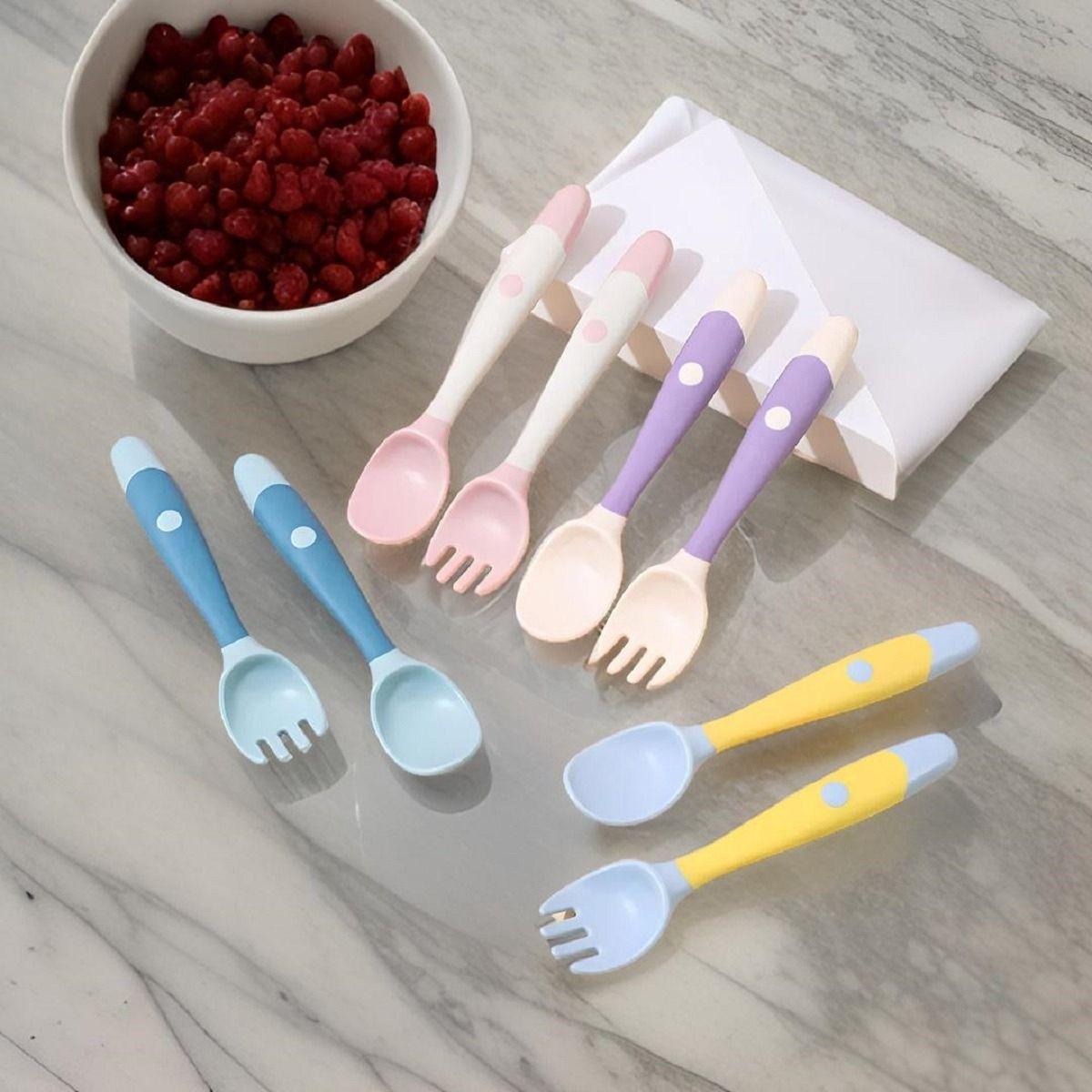 Set 4 Cuchara + Cubierto Estuche Entrenamiento Bebes Lau-9