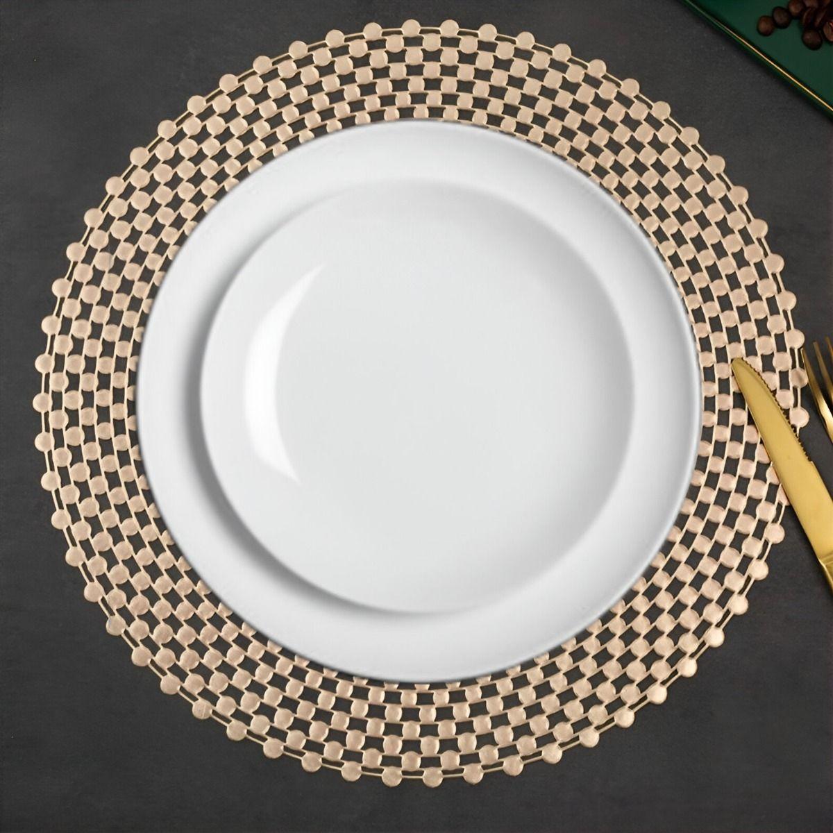 Set de 10 Manteles Individuales Redondos Resistente 38cm Jhn-3