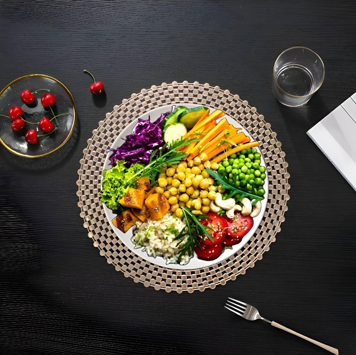 Set de 10 Manteles Individuales Redondos Resistente 38cm Jhn-4