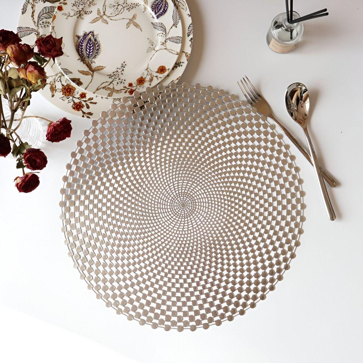 Set de 10 Manteles Individuales Redondos Resistente 38cm Jhn-6