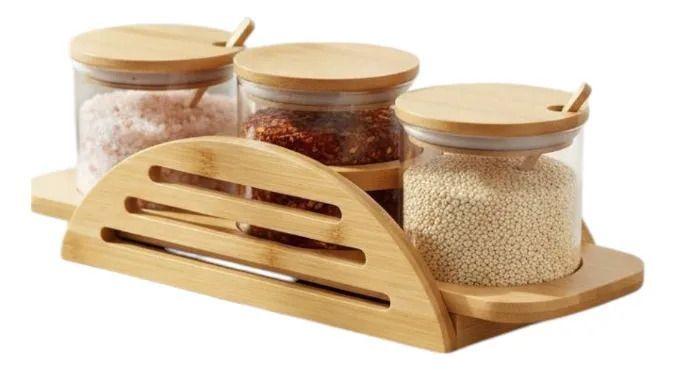 Juego Contenedores Frascos Organización Estilo Natural Jhn-2